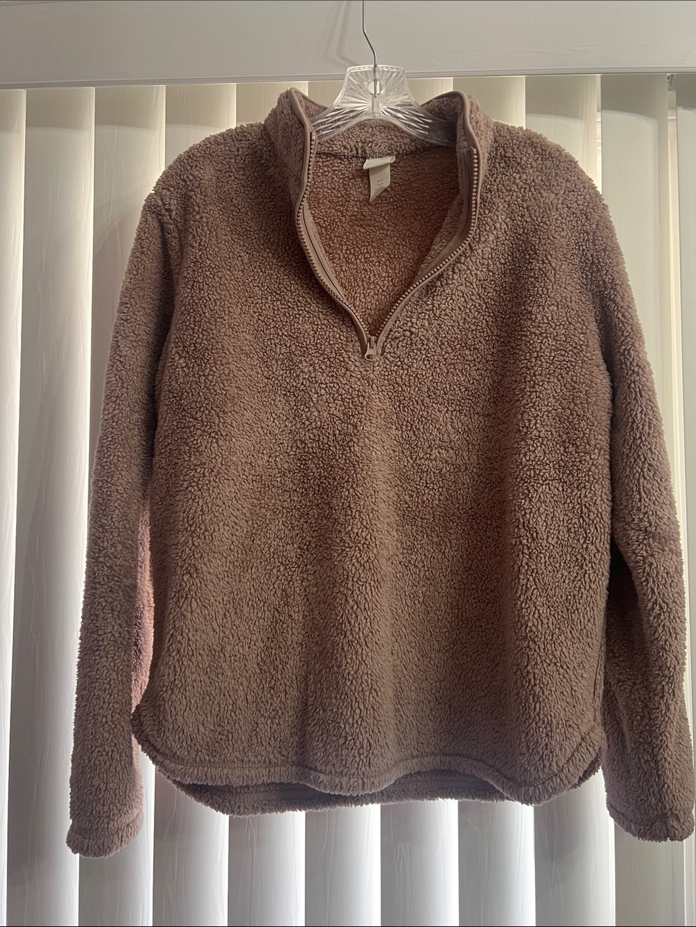 H&M Plush Sherpa Pullover - Dusty Mauve